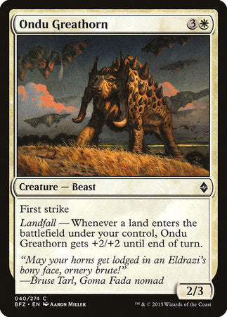 Ondu Greathorn [Battle for Zendikar] | Good Games Cannington