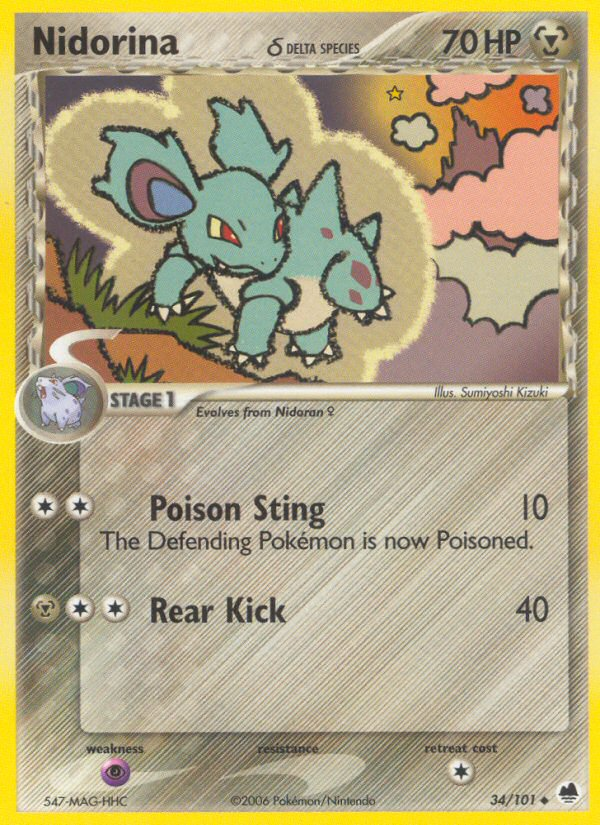 Nidorina (34/101) (Delta Species) [EX: Dragon Frontiers] | Good Games Cannington