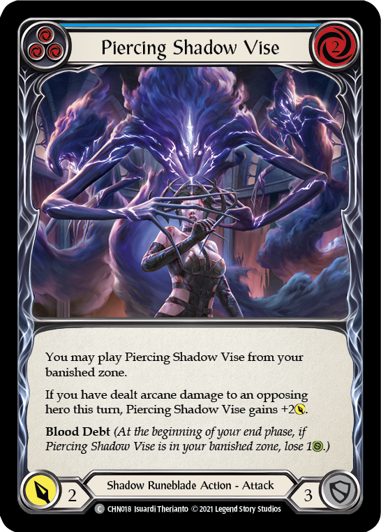 Piercing Shadow Vise (Blue) [CHN018] (Monarch Chane Blitz Deck) | Good Games Cannington