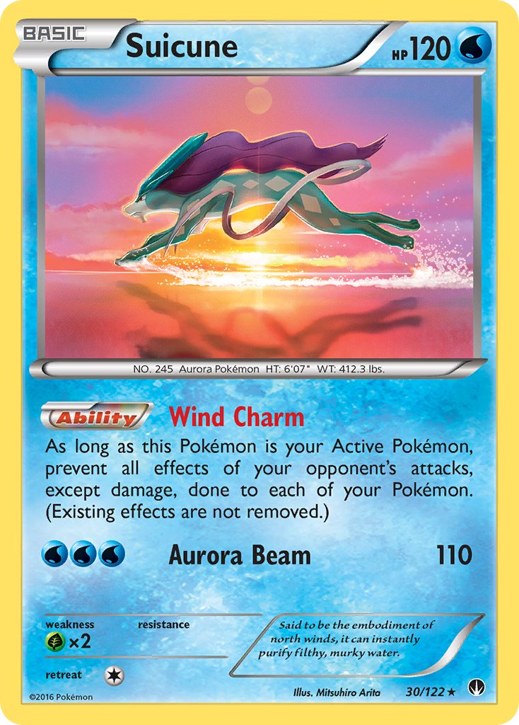 Suicune (30/122) (Cosmos Holo) (Blister Exclusive) [XY: BREAKpoint] | Good Games Cannington