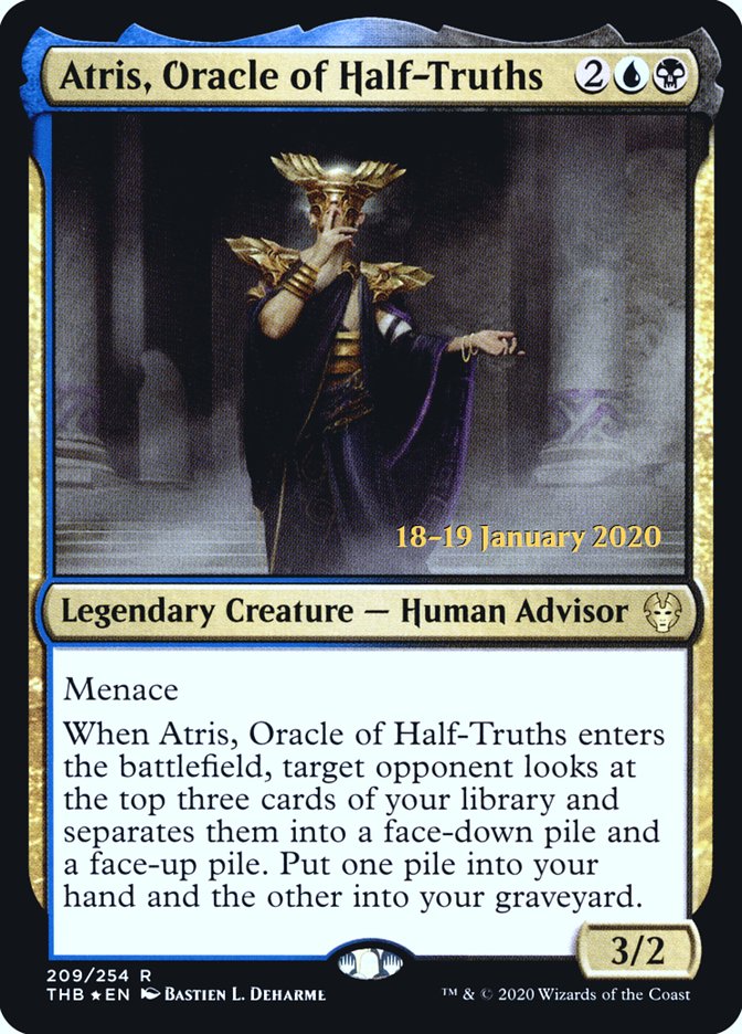 Atris, Oracle of Half-Truths [Theros Beyond Death Prerelease Promos] | Good Games Cannington