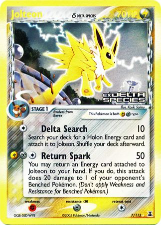 Jolteon (7/113) (Delta Species) (Stamped) [EX: Delta Species] | Good Games Cannington