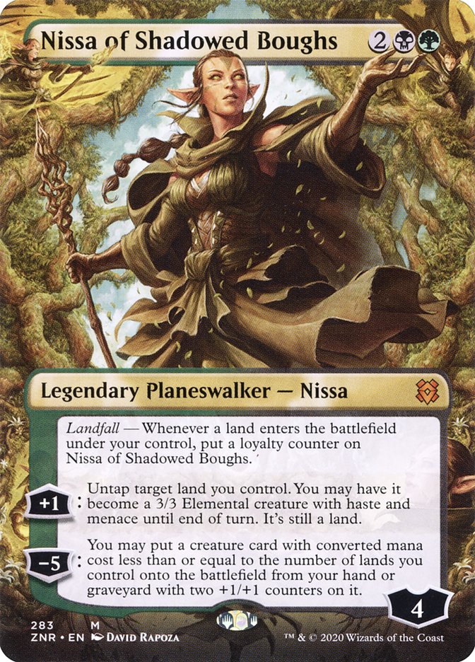 Nissa of Shadowed Boughs (Borderless) [Zendikar Rising] | Good Games Cannington