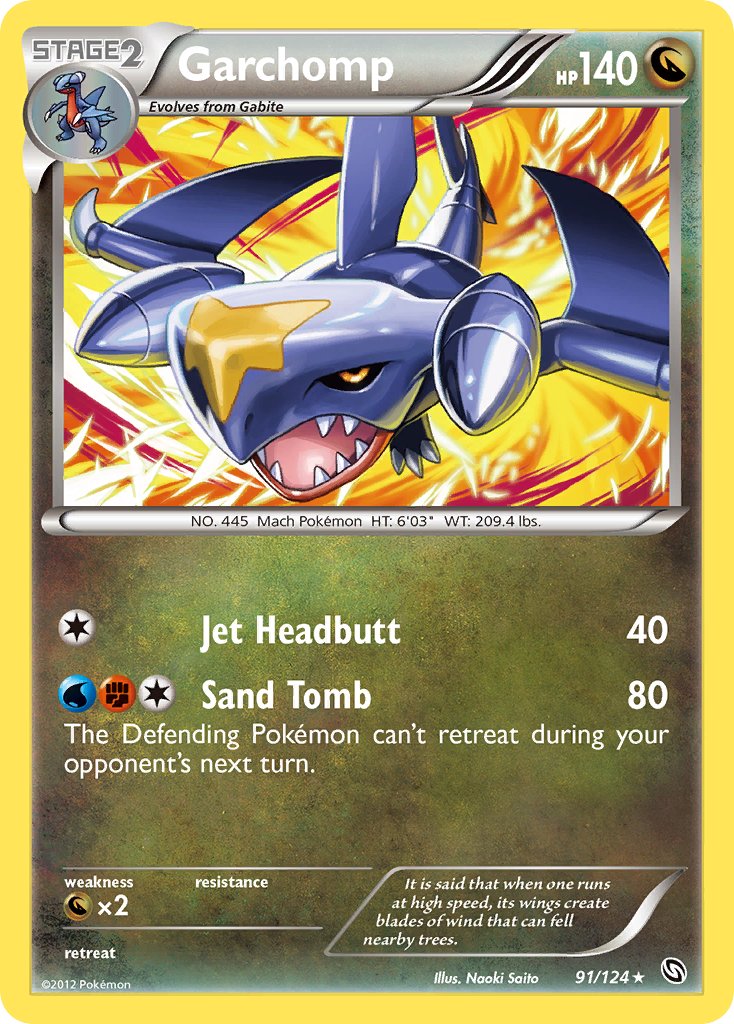 Garchomp (91/124) (Cracked Ice Holo) (Theme Deck Exclusive) [Black & White: Dragons Exalted] | Good Games Cannington