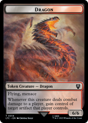 Dragon // Wraith Double-Sided Token [The Lord of the Rings: Tales of Middle-Earth Commander Tokens] | Good Games Cannington