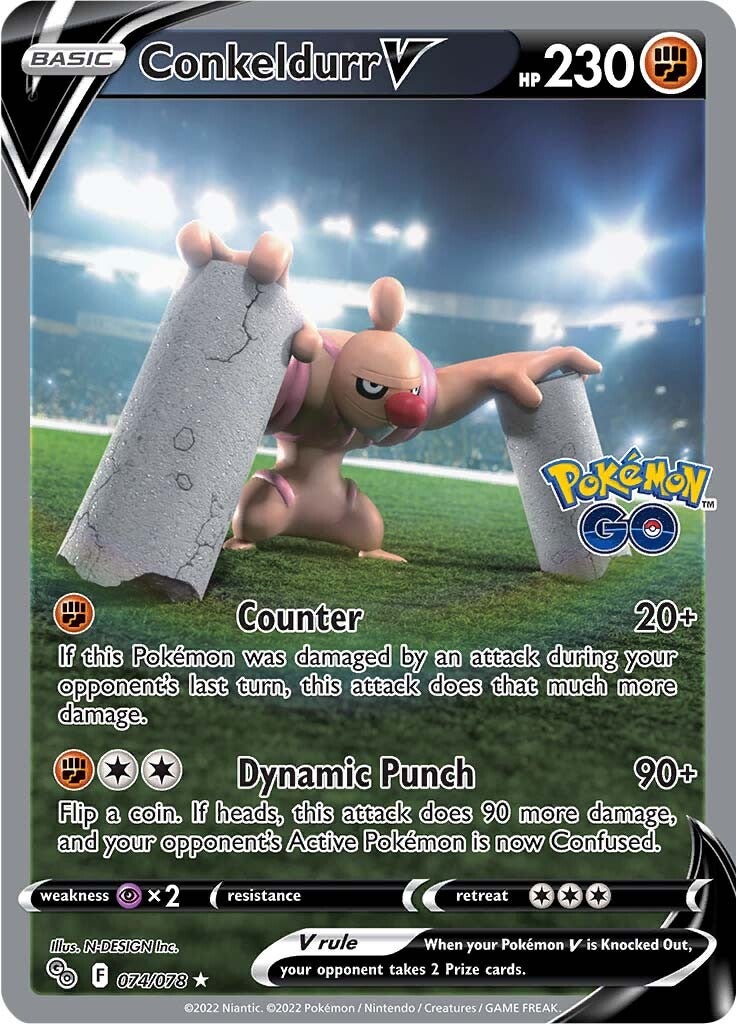 Conkeldurr V (074/078) [Pokémon GO] | Good Games Cannington