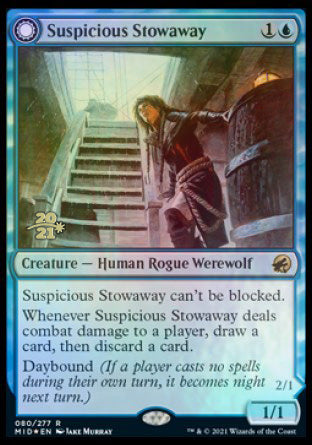 Suspicious Stowaway // Seafaring Werewolf [Innistrad: Midnight Hunt Prerelease Promos] | Good Games Cannington