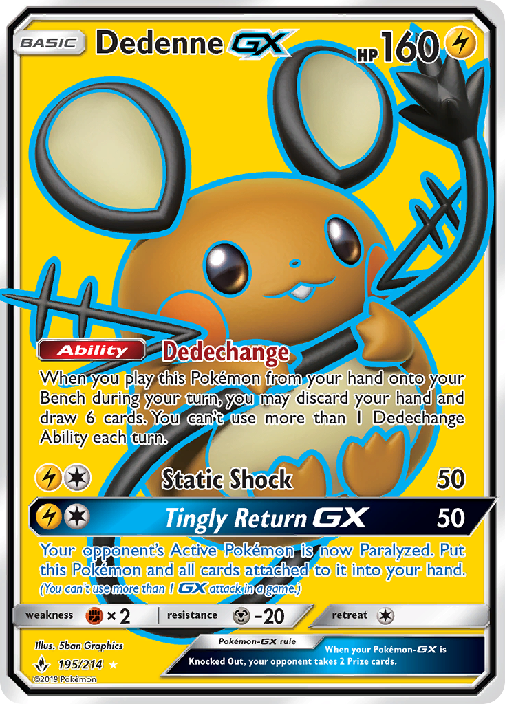 Dedenne GX (195/214) [Sun & Moon: Unbroken Bonds] | Good Games Cannington