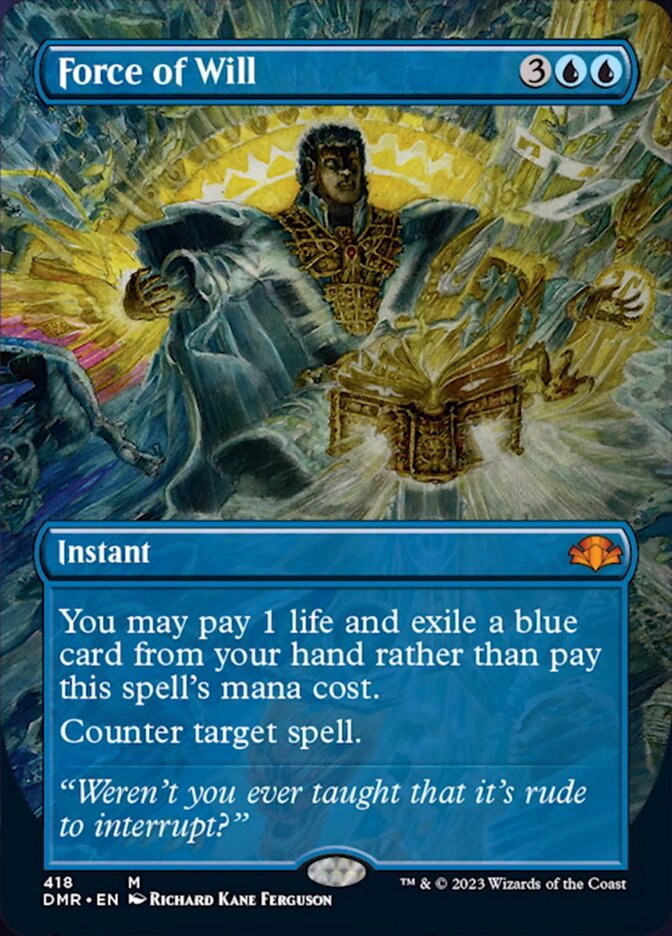 Force of Will (Borderless Alternate Art) [Dominaria Remastered] | Good Games Cannington