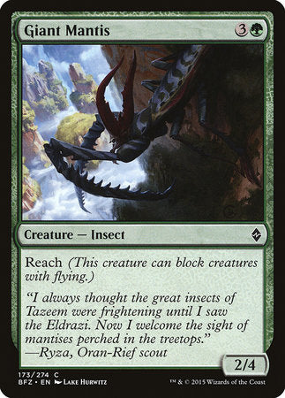 Giant Mantis [Battle for Zendikar] | Good Games Cannington