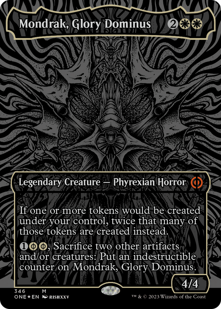 Mondrak, Glory Dominus (Oil Slick Raised Foil) [Phyrexia: All Will Be One] | Good Games Cannington