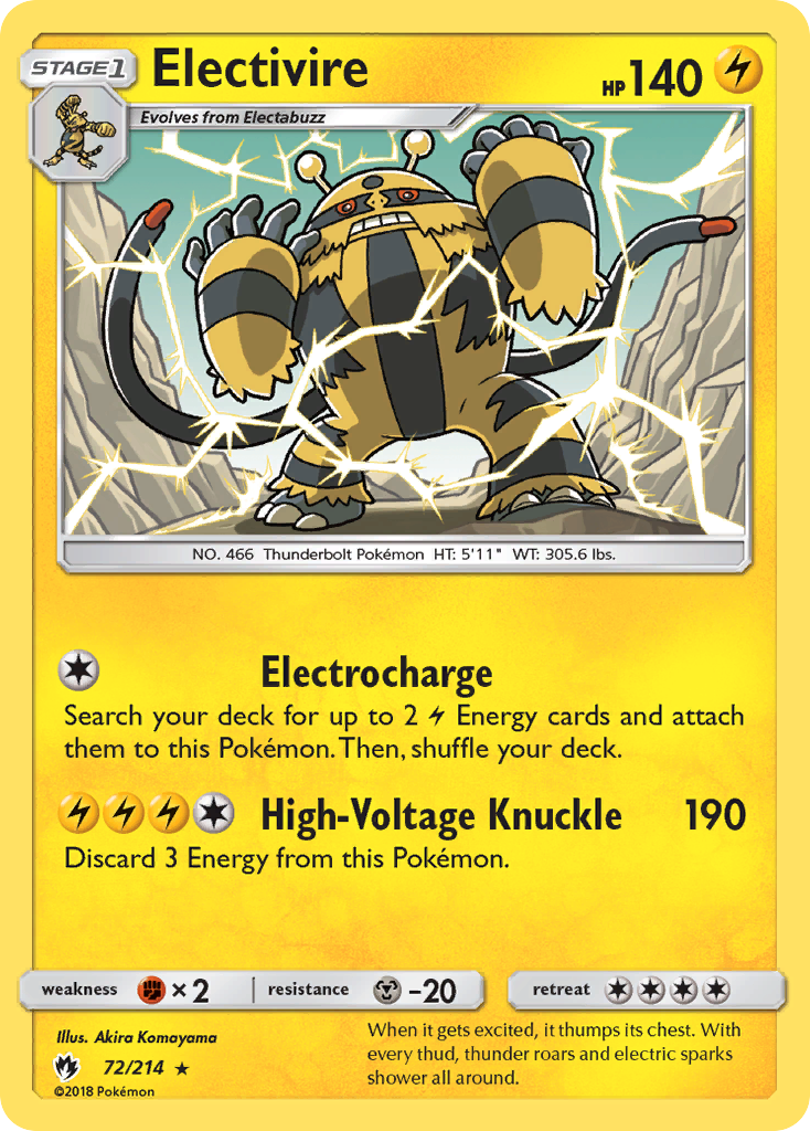 Electivire (72/214) [Sun & Moon: Lost Thunder] | Good Games Cannington