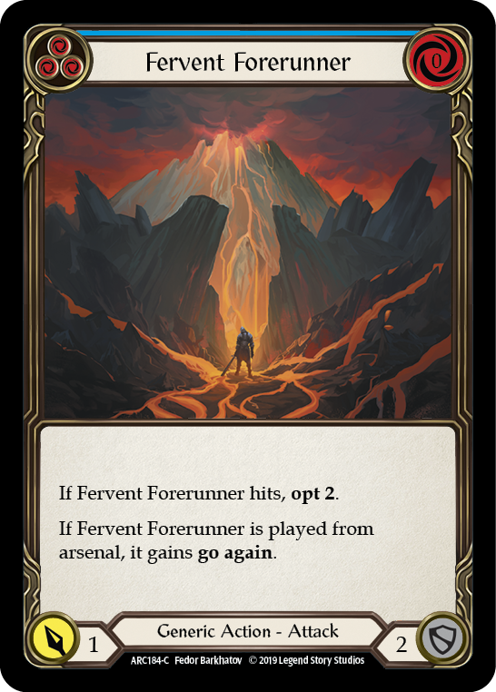 Fervent Forerunner (Blue) [ARC184-C] 1st Edition Rainbow Foil | Good Games Cannington