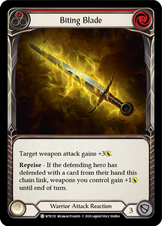 Biting Blade (Red) [U-WTR135] (Welcome to Rathe Unlimited)  Unlimited Normal | Good Games Cannington