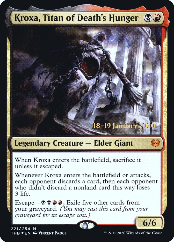 Kroxa, Titan of Death's Hunger [Theros Beyond Death Prerelease Promos] | Good Games Cannington