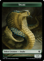 Snake // Morph Double-Sided Token [Murders at Karlov Manor Commander Tokens] | Good Games Cannington