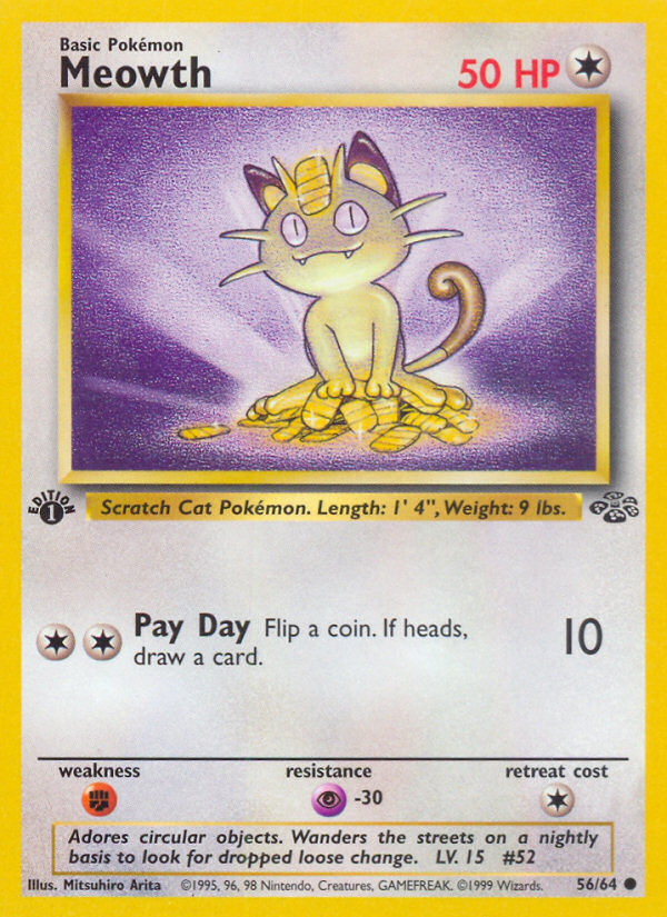 Meowth (56/64) [Jungle 1st Edition] | Good Games Cannington