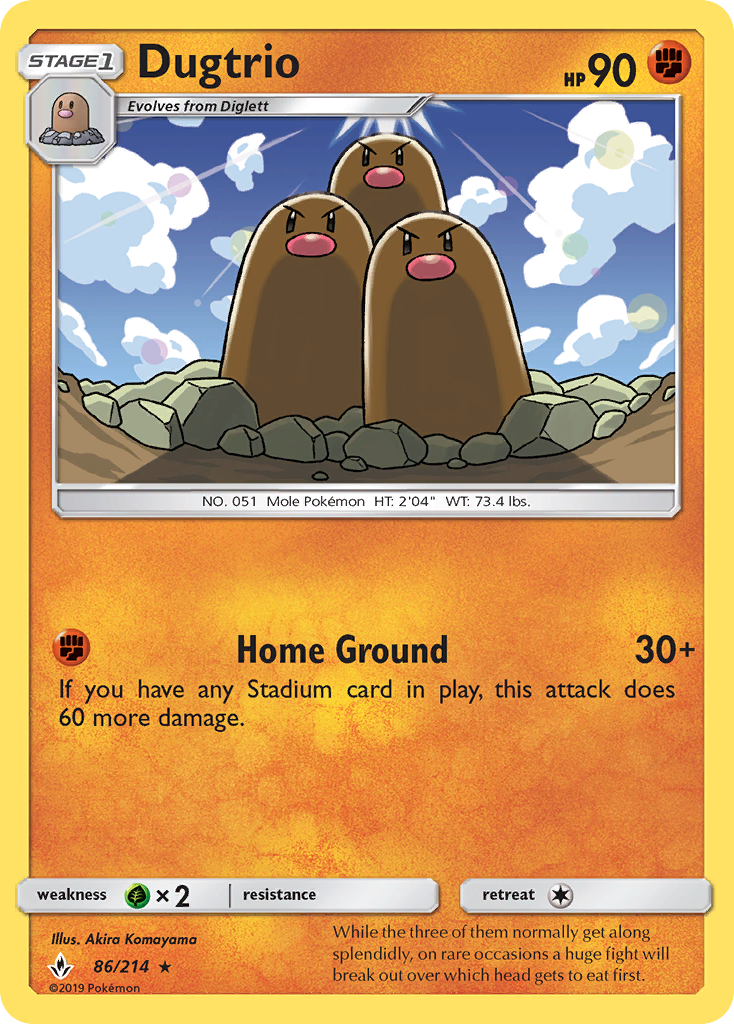 Dugtrio (86/214) [Sun & Moon: Unbroken Bonds] | Good Games Cannington