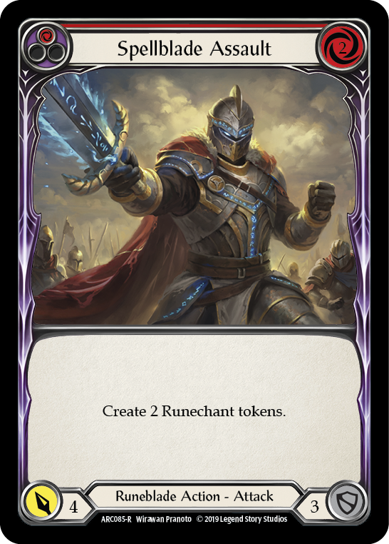 Spellblade Assault (Red) [ARC085-R] 1st Edition Rainbow Foil | Good Games Cannington