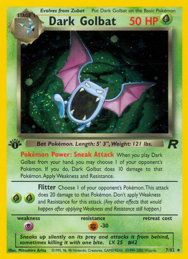 Dark Golbat (7/82) [Team Rocket 1st Edition] | Good Games Cannington