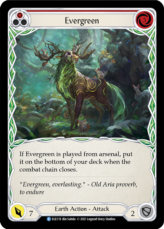 Evergreen (Red) [ELE119] (Tales of Aria)  1st Edition Rainbow Foil | Good Games Cannington