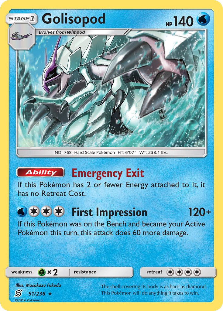 Golisopod (51/236) (Cosmos Holo) (Blister Exclusive) [Sun & Moon: Unified Minds] | Good Games Cannington