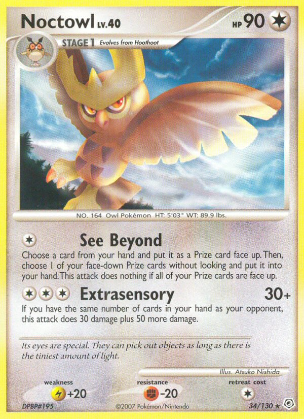 Noctowl (34/130) [Diamond & Pearl: Base Set] | Good Games Cannington