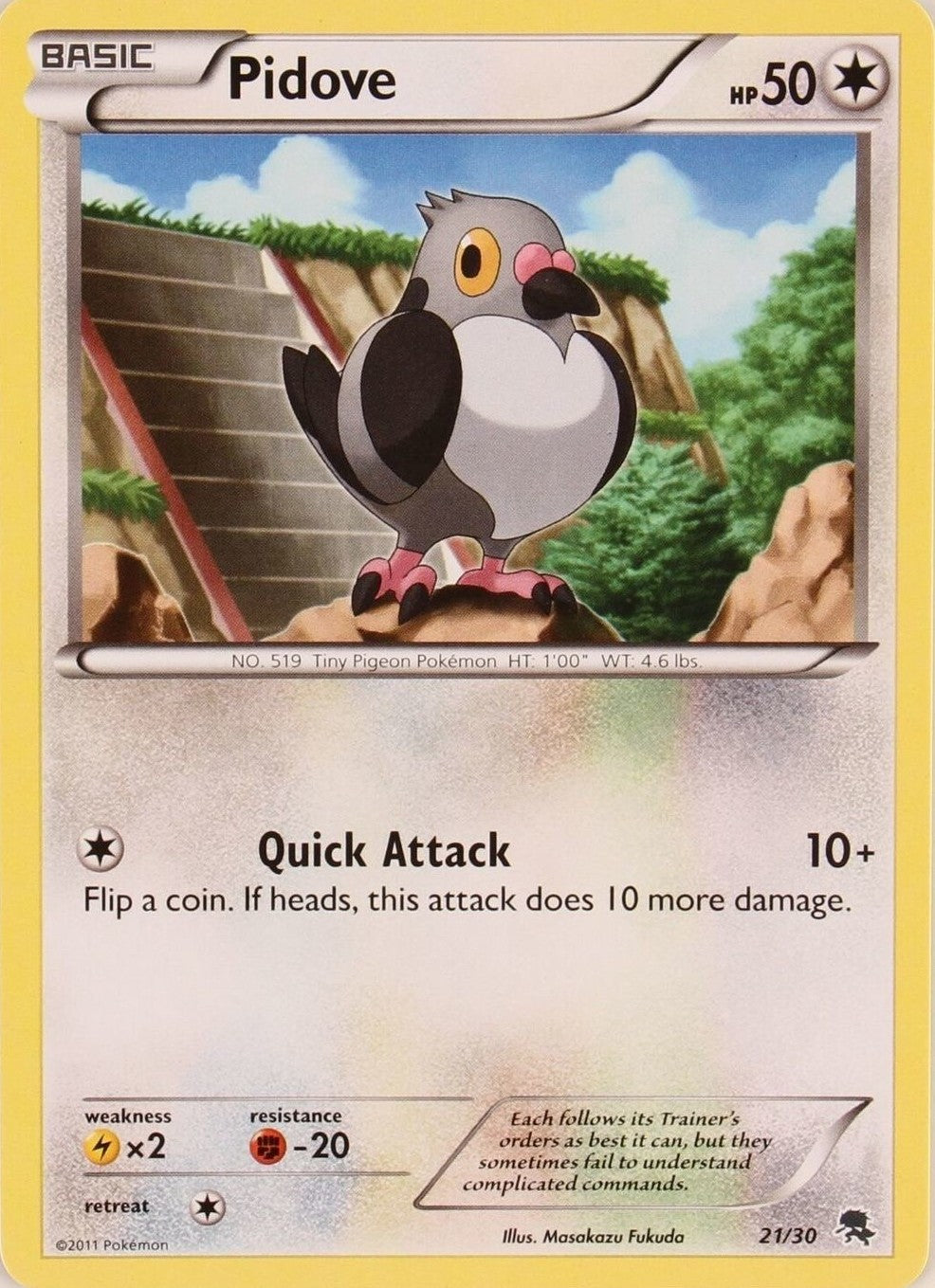 Pidove (21/30) [Black & White: Trainer Kit - Zoroark] | Good Games Cannington