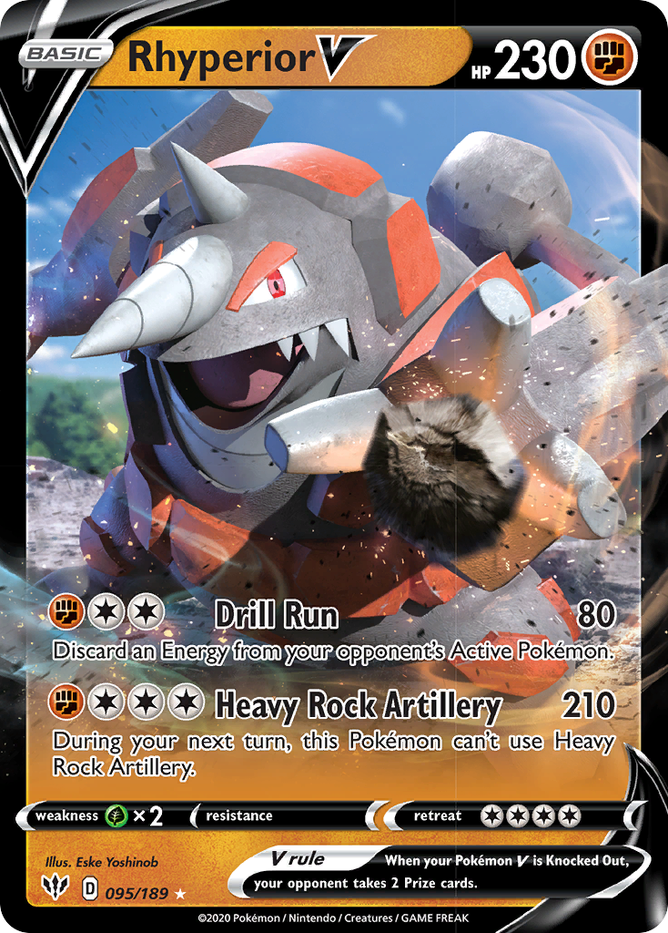 Rhyperior V (095/189) [Sword & Shield: Darkness Ablaze] | Good Games Cannington