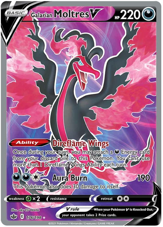 Galarian Moltres V (176/198) [Sword & Shield: Chilling Reign] | Good Games Cannington