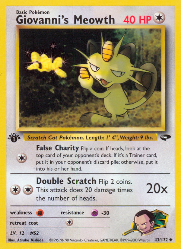 Giovanni's Meowth (43/132) [Gym Challenge 1st Edition] | Good Games Cannington