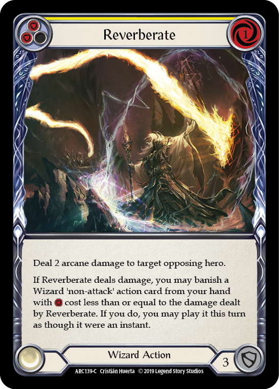 Reverberate (Yellow) [ARC139-C] 1st Edition Rainbow Foil | Good Games Cannington