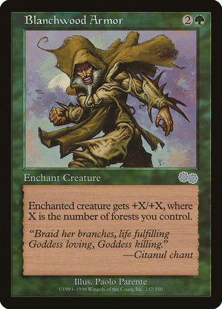 Blanchwood Armor [Urza's Saga] | Good Games Cannington