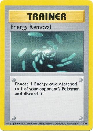 Energy Removal (92/102) [Base Set Shadowless Unlimited] | Good Games Cannington
