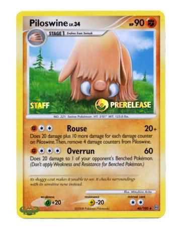 Piloswine (46/100) (Staff Prerelease Promo) [Nintendo: Black Star Promos] | Good Games Cannington