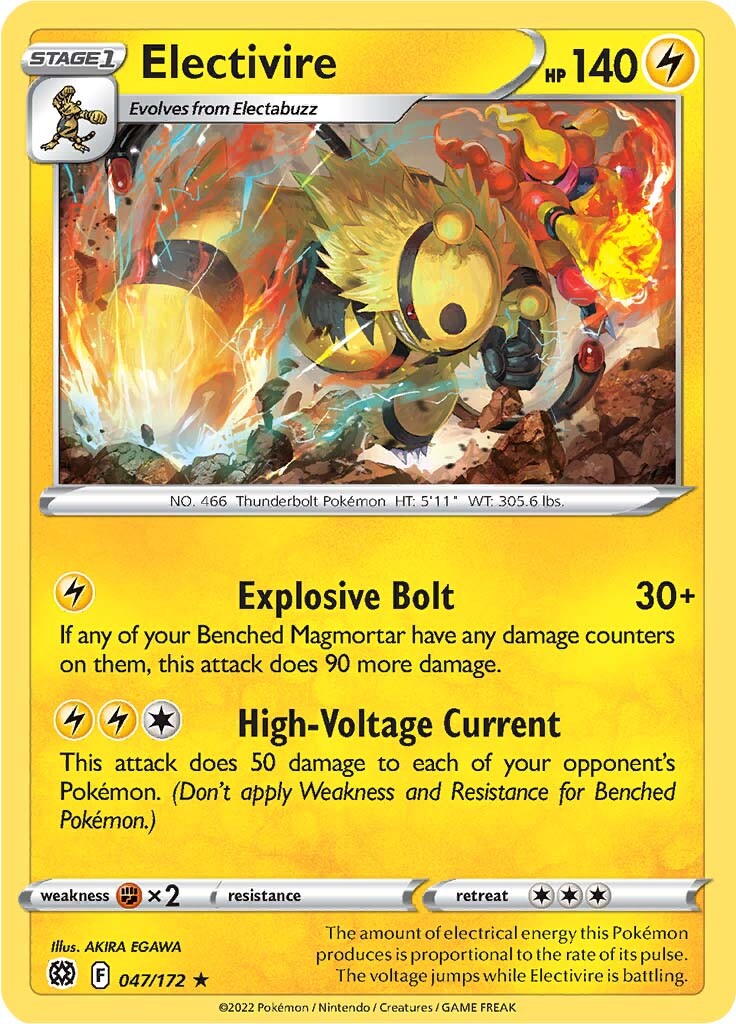 Electivire (047/172) [Sword & Shield: Brilliant Stars] | Good Games Cannington