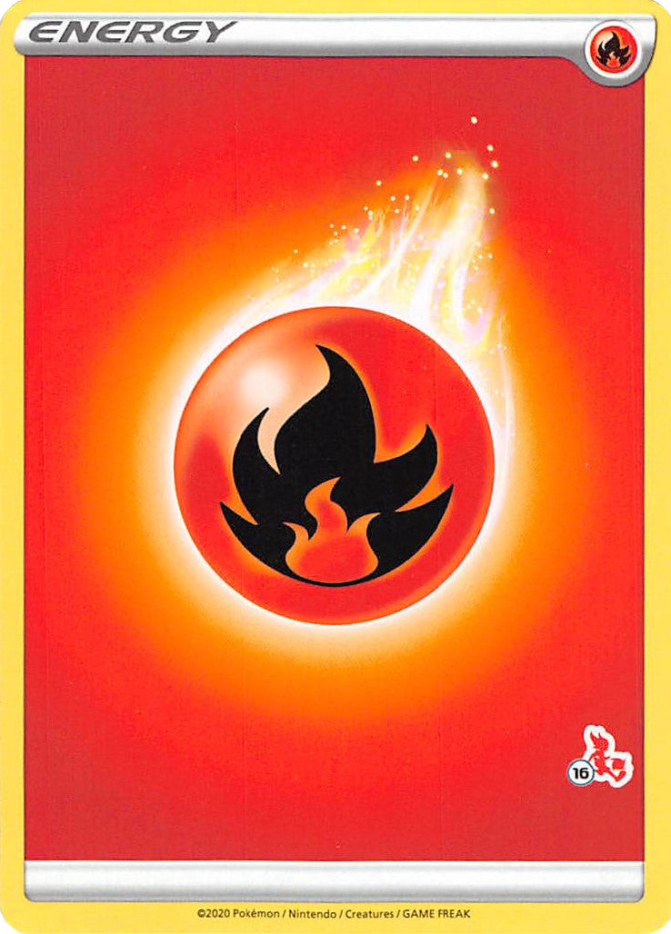 Fire Energy (Cinderace Stamp #16) [Battle Academy 2022] | Good Games Cannington