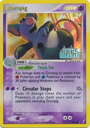 Grumpig (20/100) (Stamped) [EX: Crystal Guardians] | Good Games Cannington
