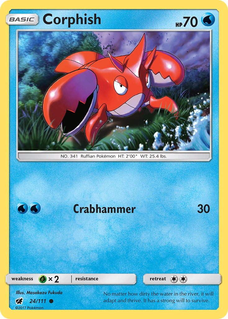 Corphish (24/111) [Sun & Moon: Crimson Invasion] | Good Games Cannington
