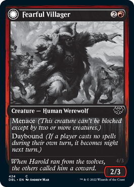 Fearful Villager // Fearsome Werewolf [Innistrad: Double Feature] | Good Games Cannington
