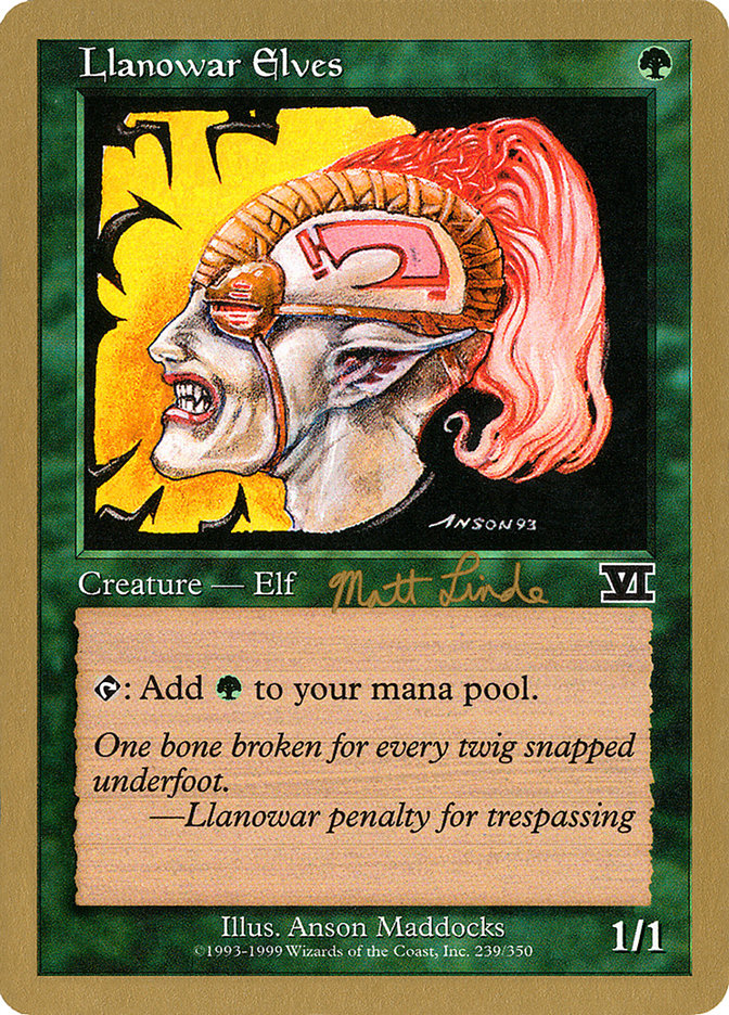 Llanowar Elves (Matt Linde) [World Championship Decks 1999] | Good Games Cannington
