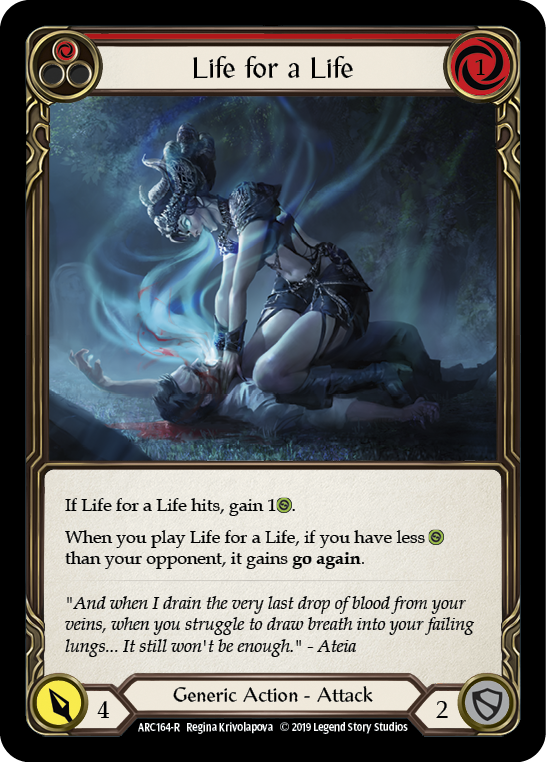 Life for a Life (Red) [ARC164-R] 1st Edition Normal | Good Games Cannington