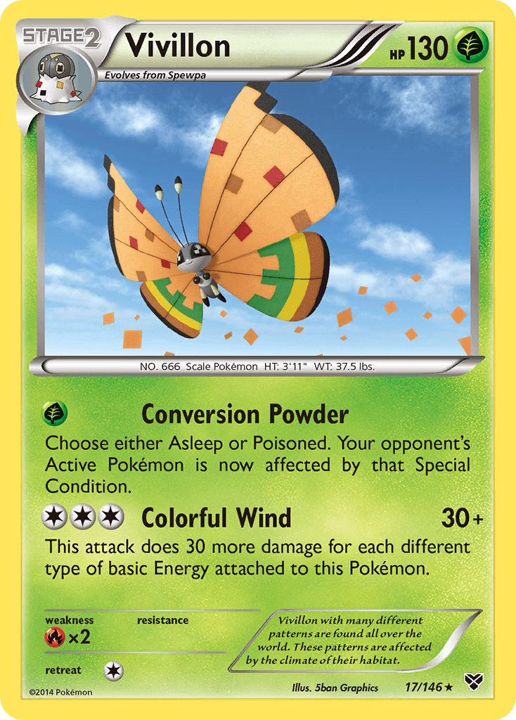 Vivillon (17/146) (High Plains Form/Orange Wings) [XY: Base Set] | Good Games Cannington
