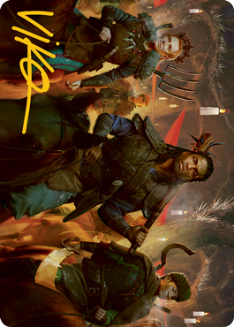 Candlelit Cavalry Art Card (Gold-Stamped Signature) [Innistrad: Midnight Hunt Art Series] | Good Games Cannington