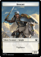 Knight (7) // Spirit (14) Double-Sided Token [March of the Machine Commander Tokens] | Good Games Cannington