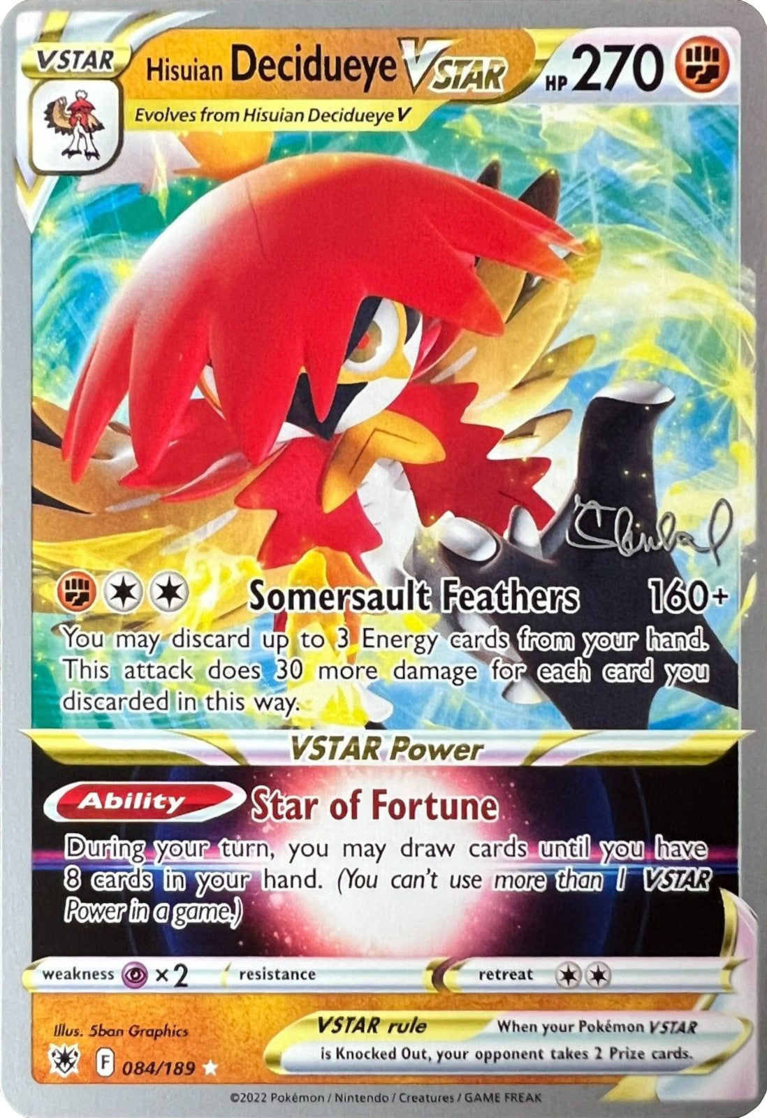 Hisuian Decidueye VSTAR (084/189) (ADP - Ondrej Skubal) [World Championships 2022] | Good Games Cannington