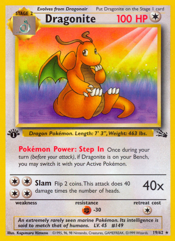 Dragonite (19/62) [Fossil 1st Edition] | Good Games Cannington