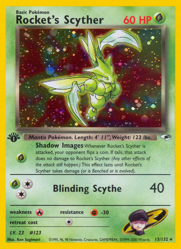 Rocket's Scyther (13/132) [Gym Heroes 1st Edition] | Good Games Cannington