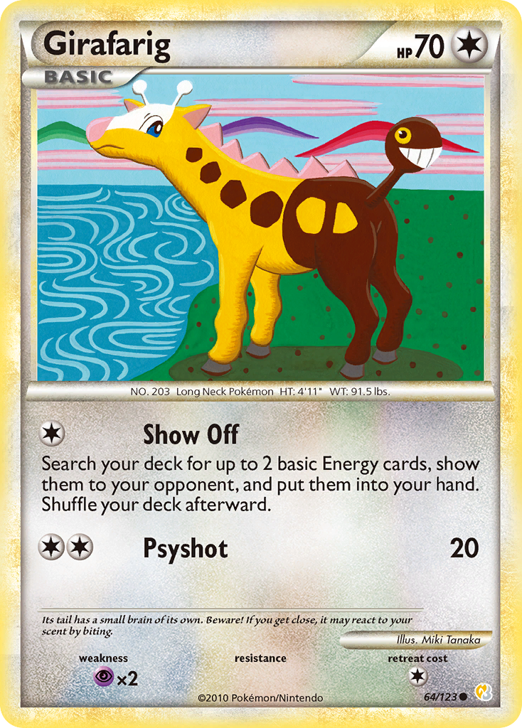 Girafarig (64/123) [HeartGold & SoulSilver: Base Set] | Good Games Cannington