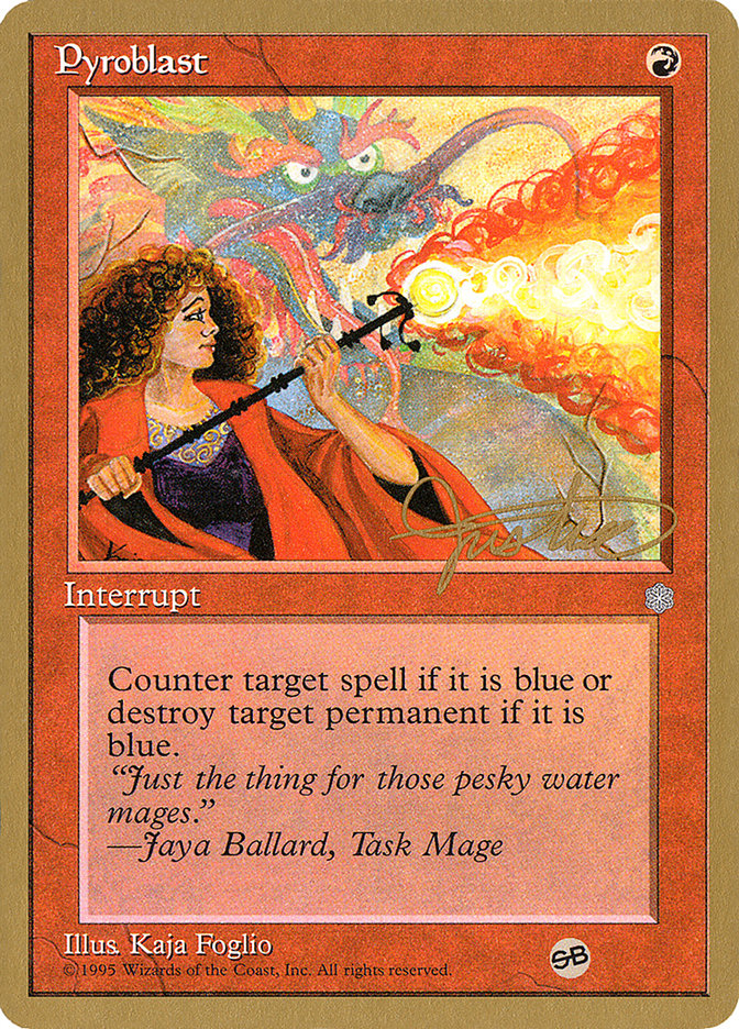 Pyroblast (Mark Justice) (SB) [Pro Tour Collector Set] | Good Games Cannington